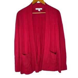 Foxcroft Red Open Front Pocket Sweater Size Small Womens